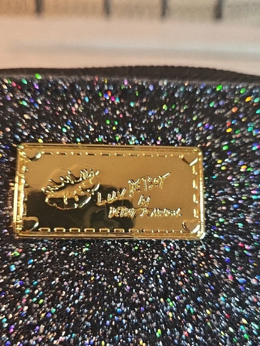 Black Glitter Compact Bag
